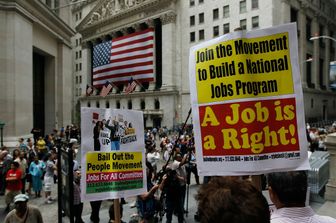 proteste disoccupati Usa (Afp)