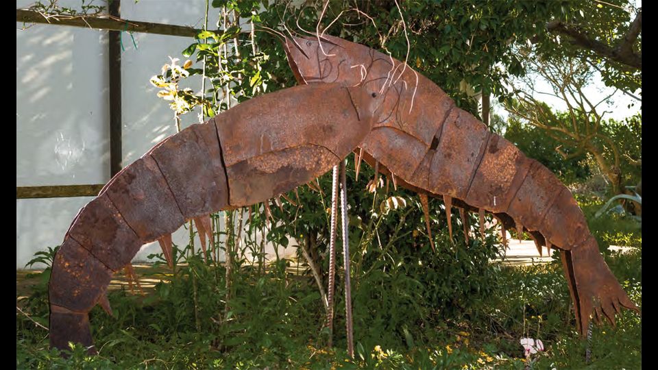 Due gamberi, 2015, ferro tagliato e saldato, 140 x 260 x 40 cm&nbsp;