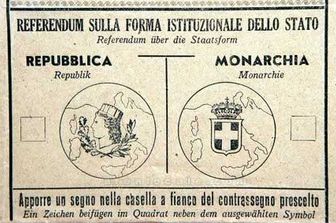 &nbsp;Scheda elettorale Monarchia Repubblica 1946