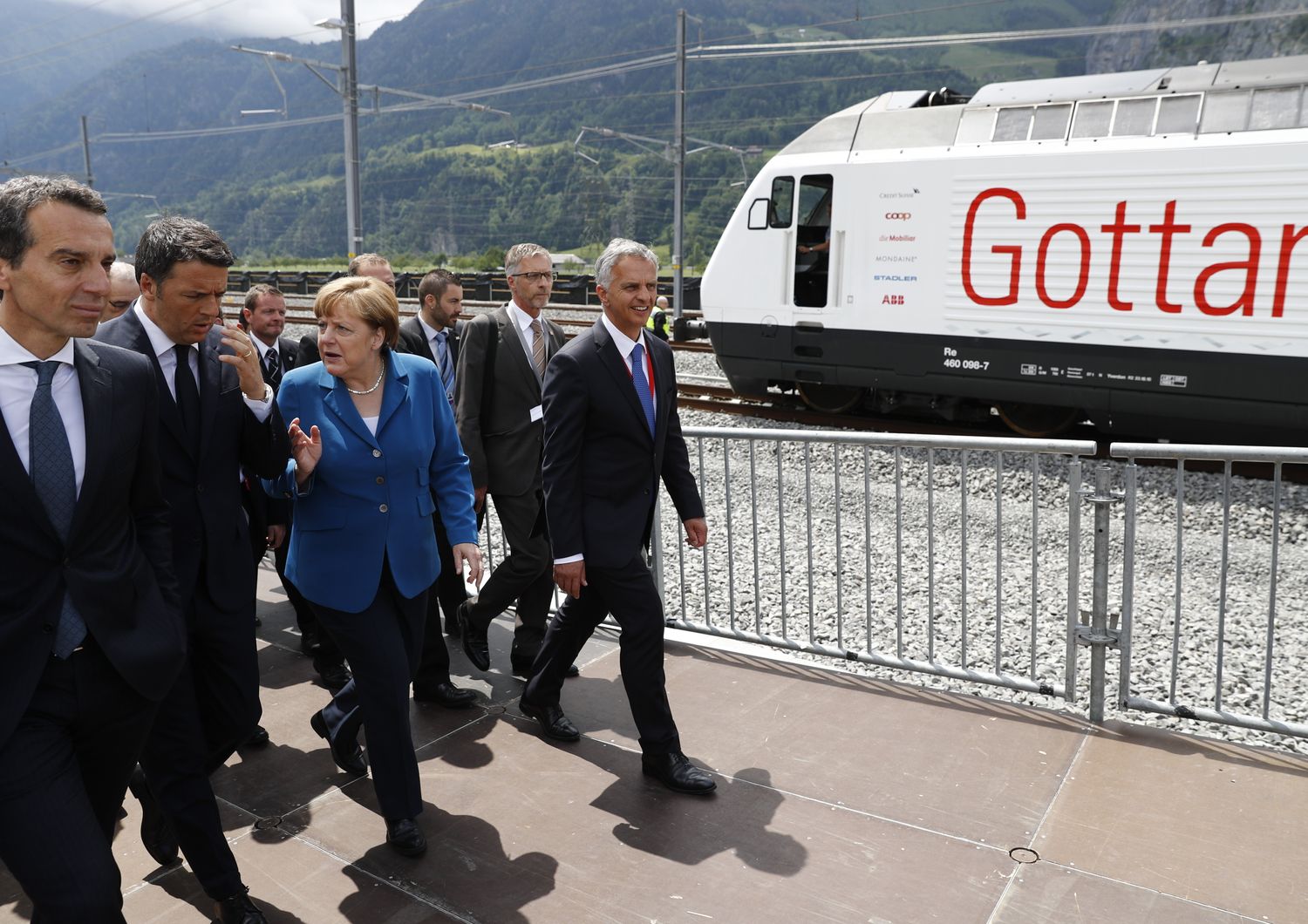 Renzi Merkel tunnel San Gottardo (afp)&nbsp;