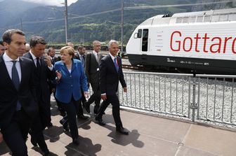 Renzi Merkel tunnel San Gottardo (afp)&nbsp;