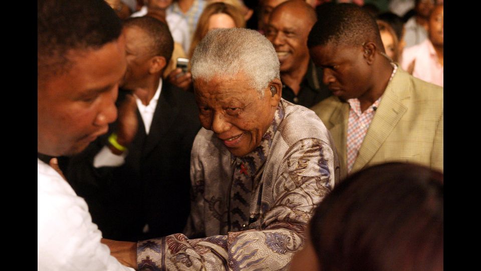 &nbsp;Mohammad Al&igrave;, l'incontro con Nelson Mandela, a Johannesburg, in Sud Africa il 3 febbraio 2007