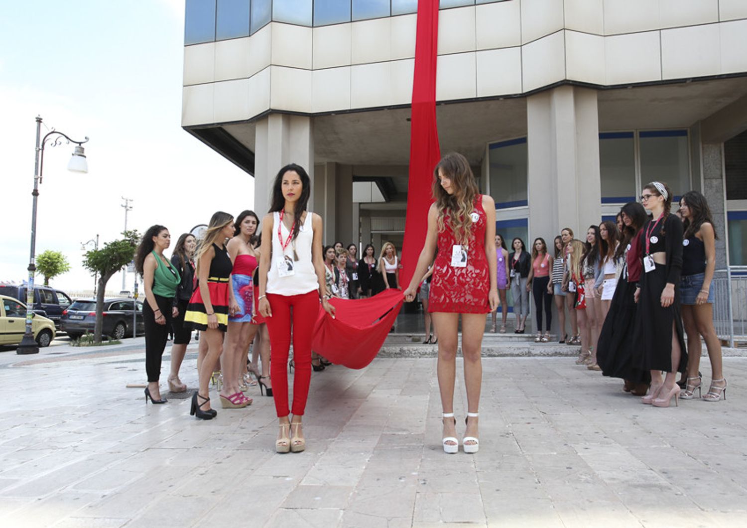 &nbsp; Flash mob concorrenti italiane miss mondo contro femminicidio
