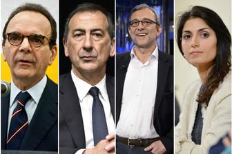 Stefano Parisi, Giuseppe Sala, Roberto Giachetti e Virginia Raggi&nbsp;