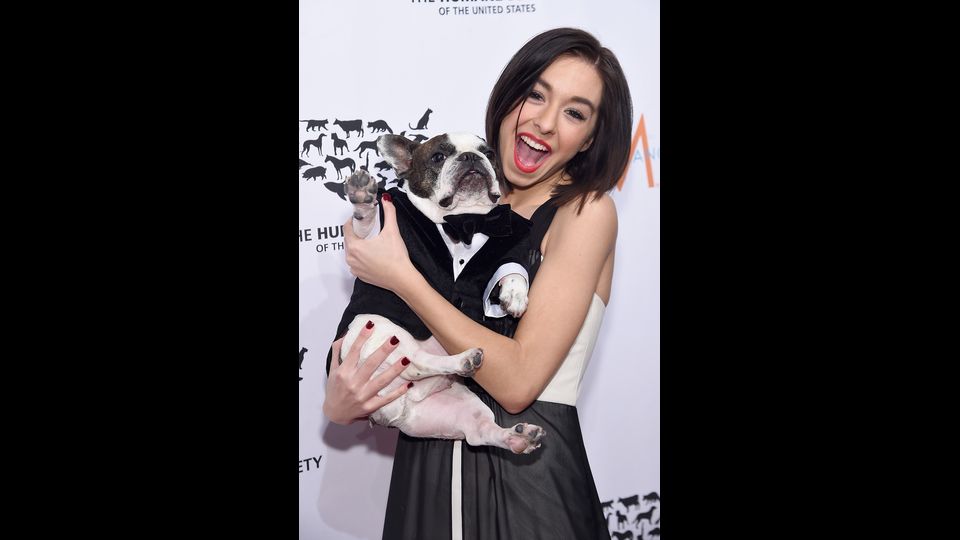 New York, 13 novembre 2015, Christina Grimmie con Baxter al Gala Cipriani 42nd Street a New York City (Afp)&nbsp;