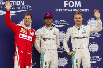 Sebastian Vettel, Ferrari - Lewis Hamilton Nico Rosberg, Mercedes (apf)&nbsp;
