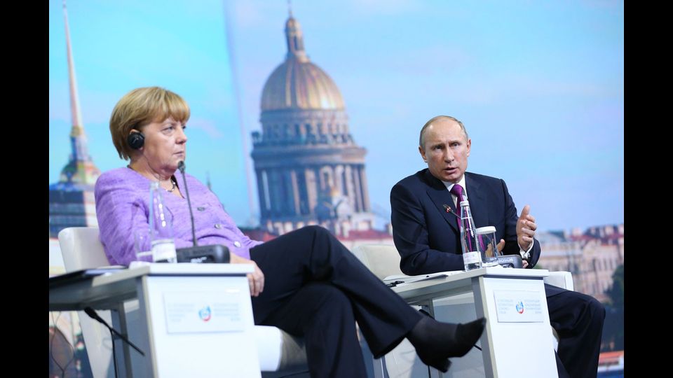 SPIEF 2013 - Putin e Merkel&nbsp;