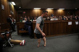 &nbsp;Oscar Pistorius in Tribunale (Afp)