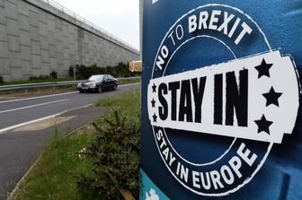 &nbsp;Brexit, &nbsp;'No all'uscita' su un cartellone in Irlanda del Nord (Afp)
