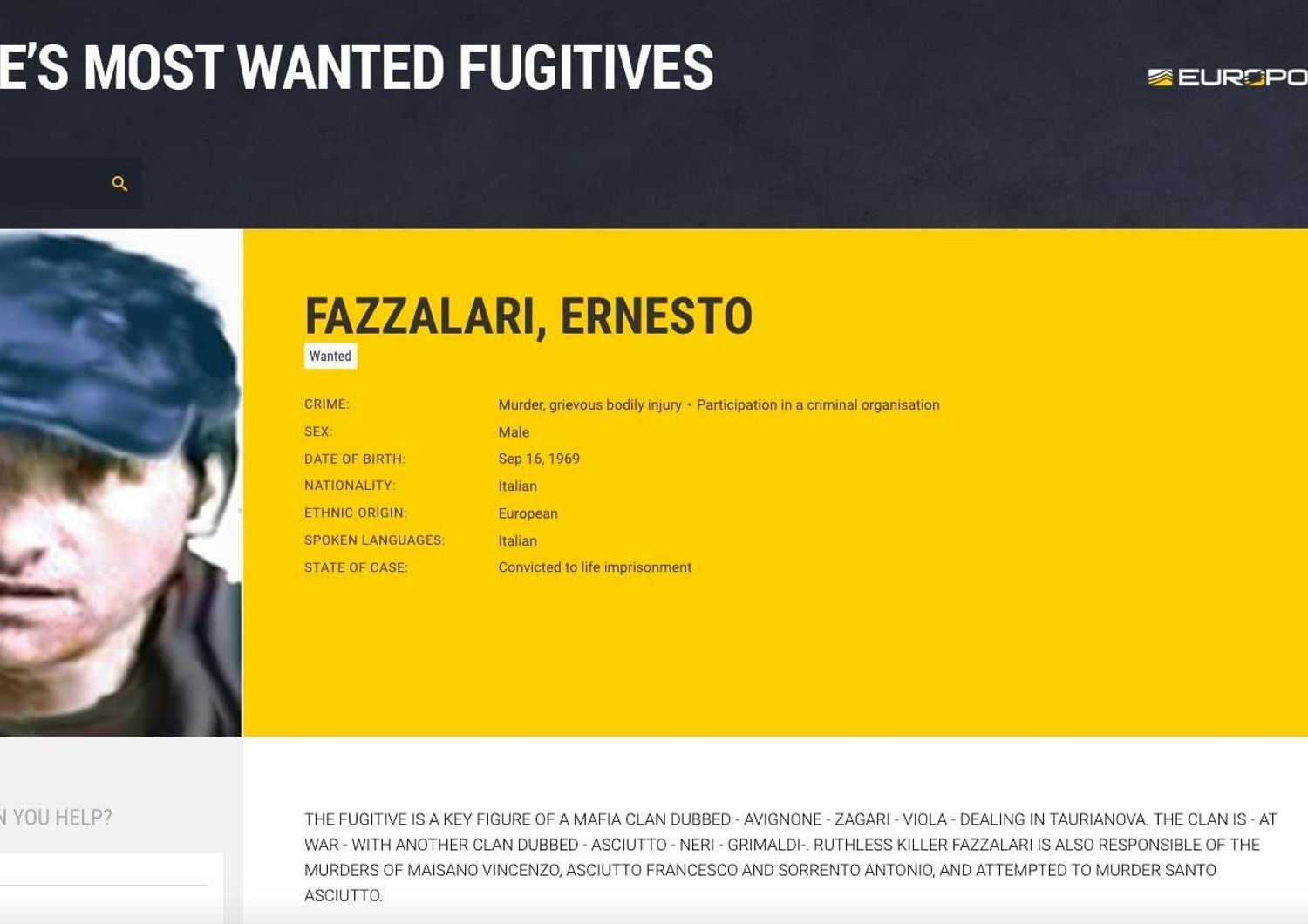 &nbsp;Ernesto Fazzalari boss 'ndrangheta