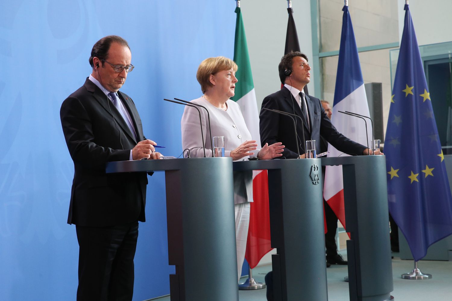 &nbsp;Vertice Berlino, Merkel, Renzi, Hollande