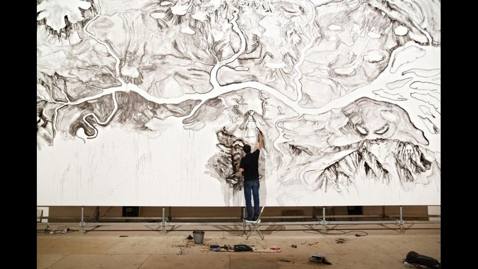 Map of Mythological Creatures, 2013, inchiostro su carta 7 pezzi, 120 x 240 cm,courtesy of GALLERIA CONTINUA, San Gimignano / Beijing / Les Moulins / Habana&nbsp;
