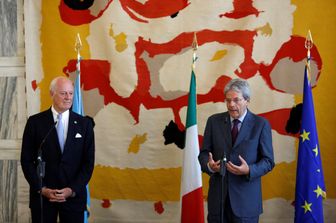&nbsp;Paolo Gentiloni e Staffan de Mistura (afp)