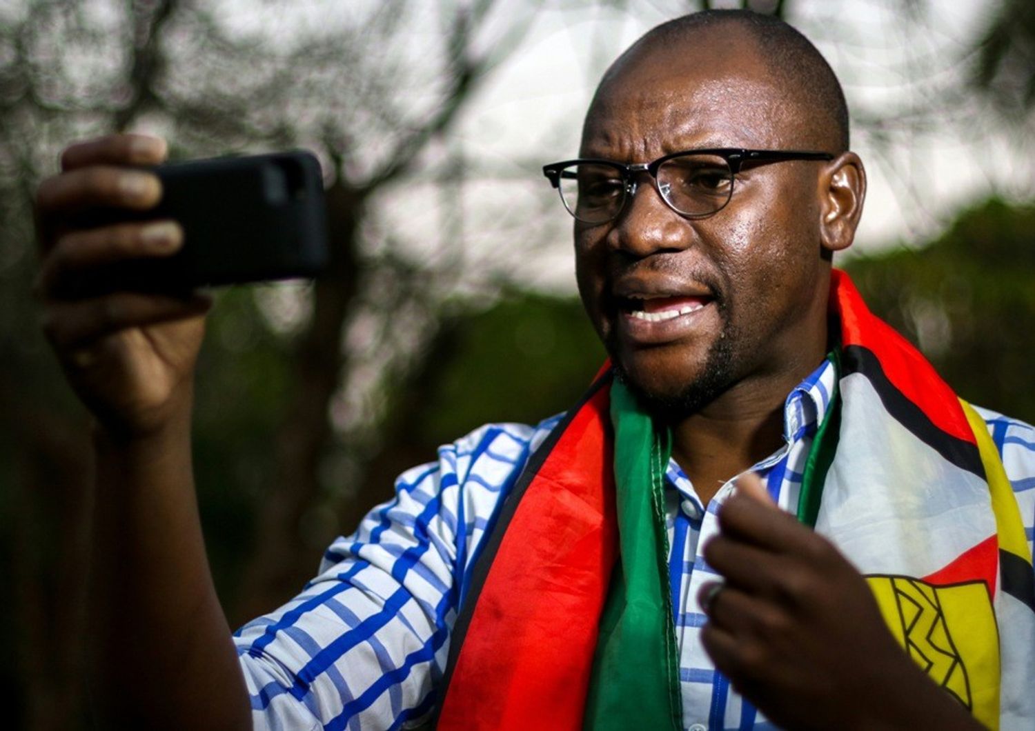 &nbsp;Zimbawe leader protesta pastore&nbsp;Evan Mawarire - afp