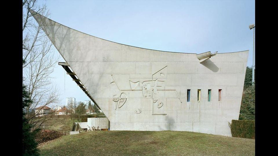 &nbsp;Un particolare della Maison de la Culture a Firminy, Francia (1953) -&nbsp;foto dal sito fondazionelecorbusier.fr