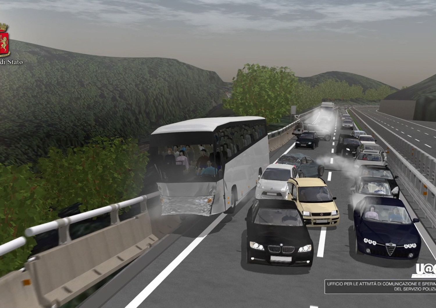 &nbsp;Strage autobus Avellino ricostruzione 3D