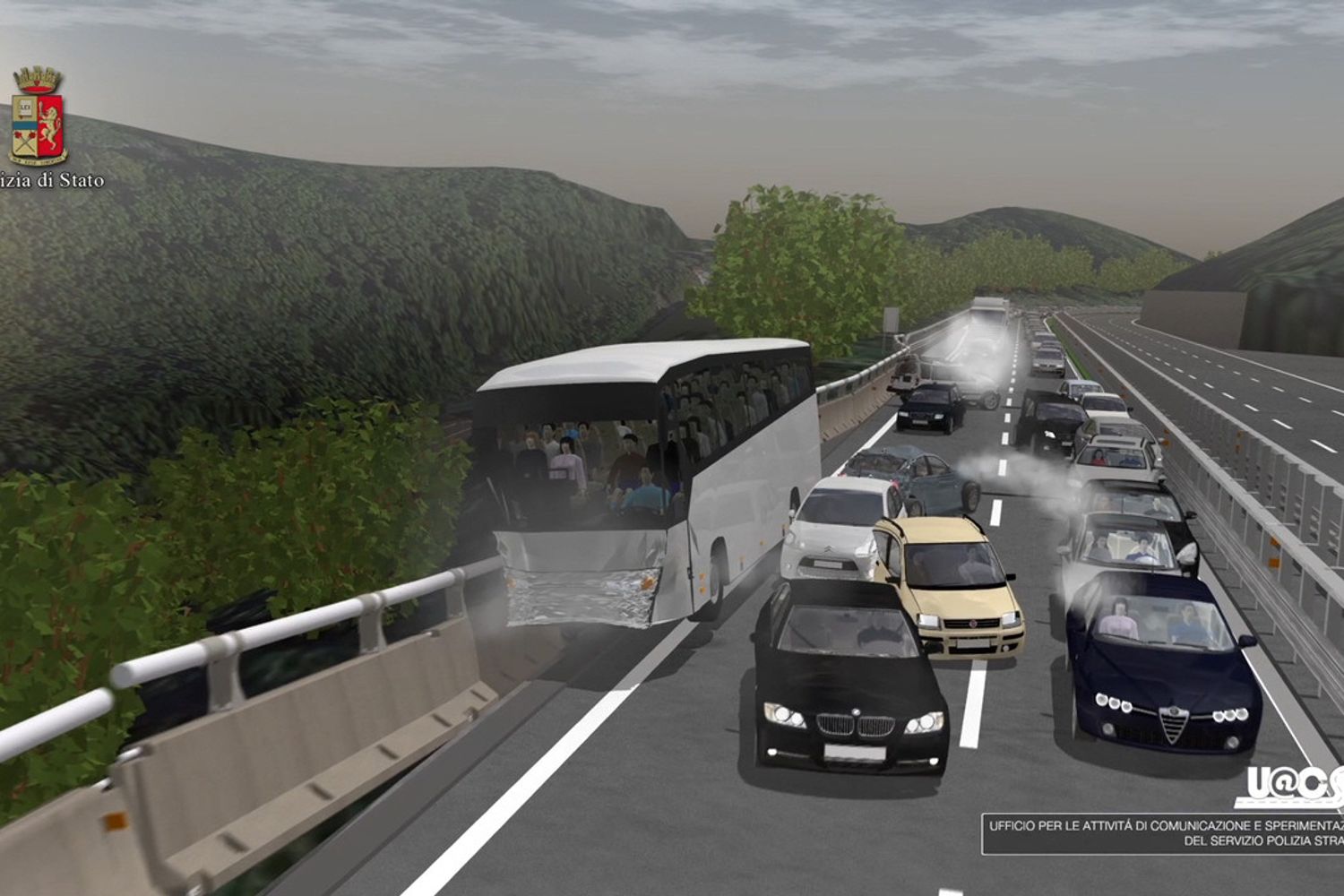 &nbsp;Strage autobus Avellino ricostruzione 3D