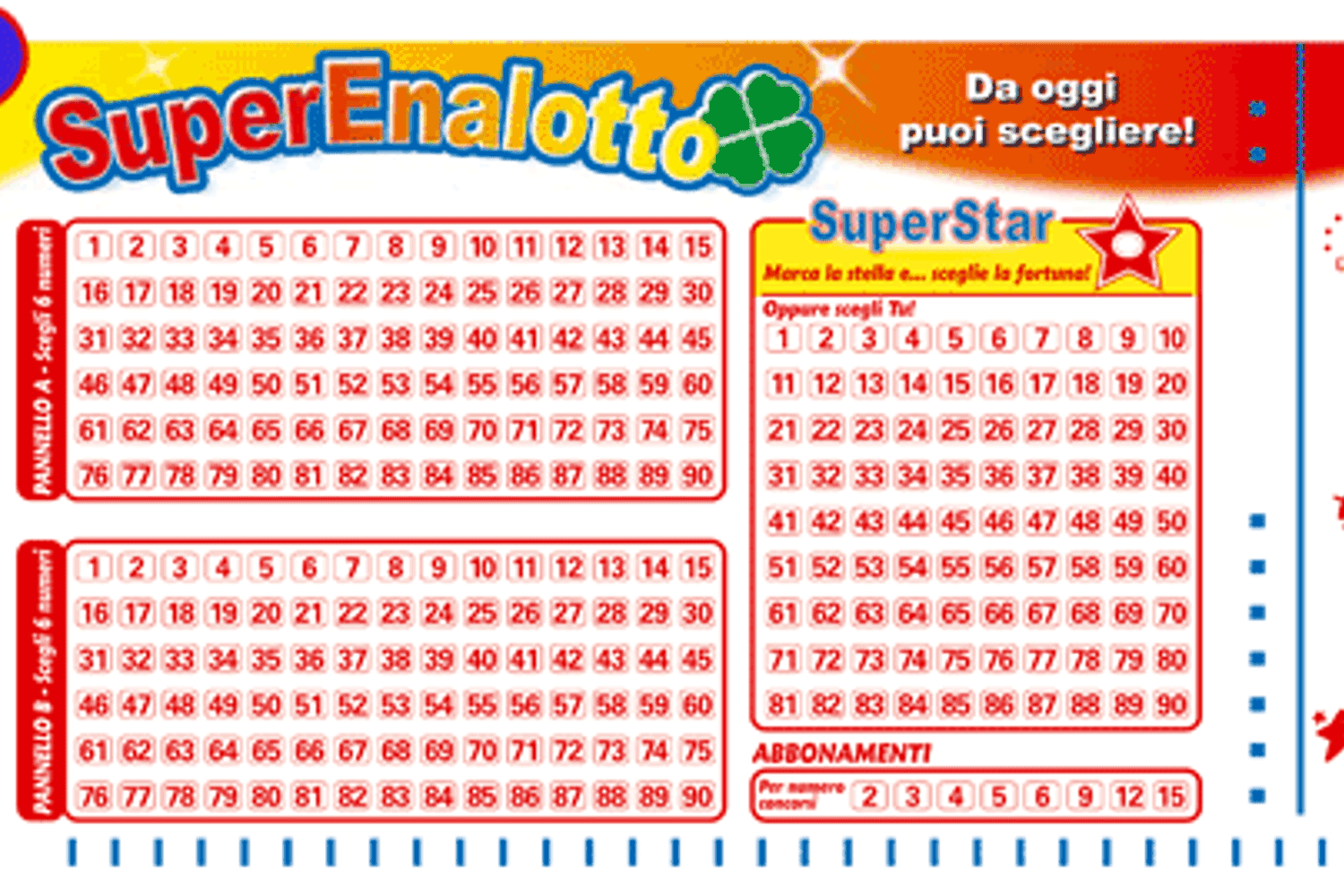schedina superenalotto&nbsp;