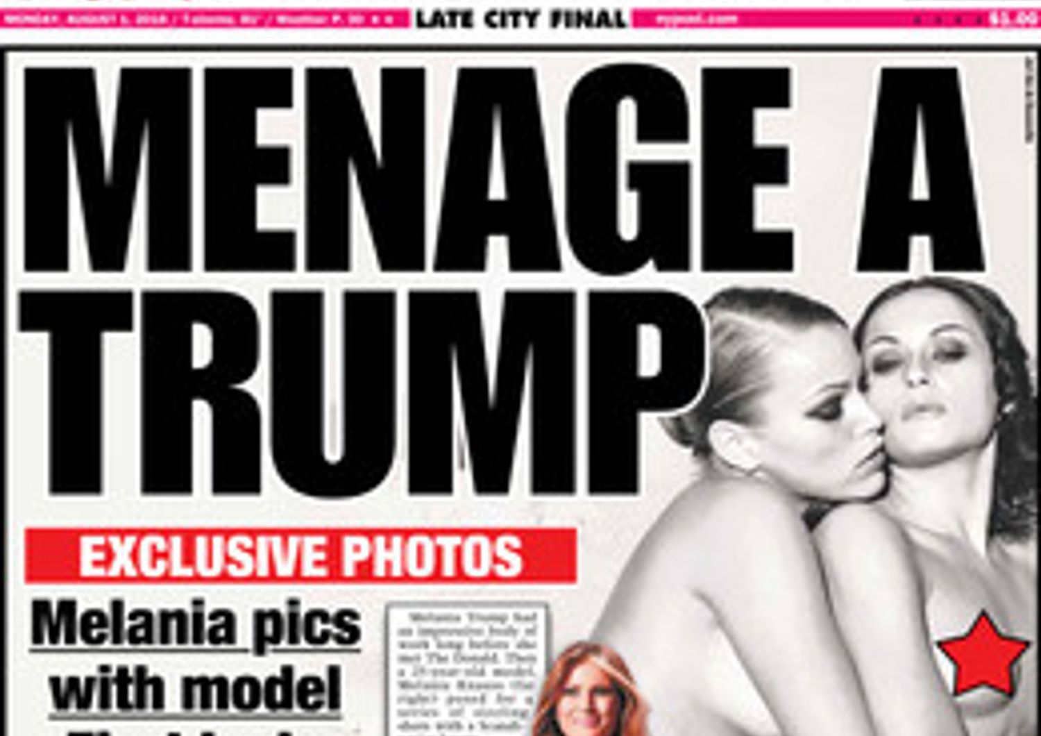 Melania Trump nuda e in pose sexy lesbo
