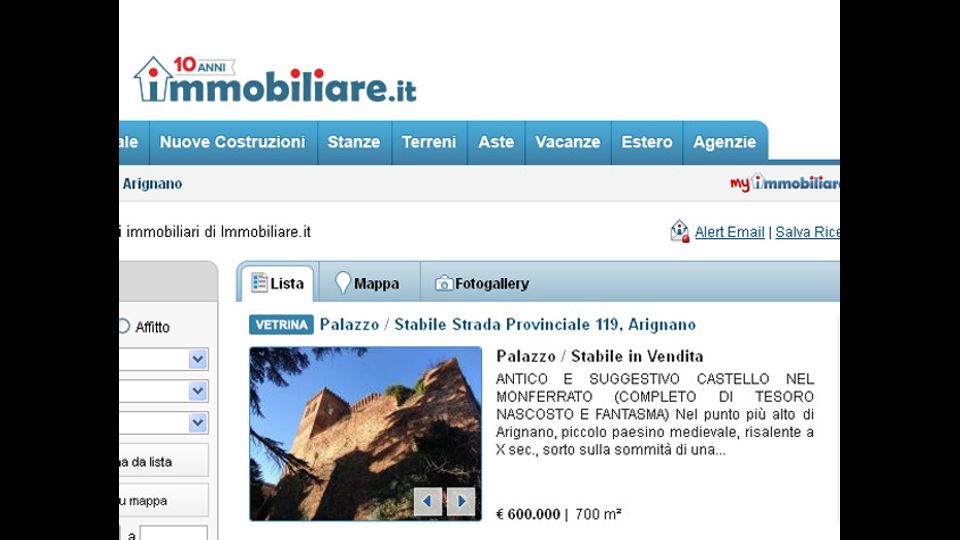 &nbsp;annuncio vendita&nbsp;Castello di Monferrato, detto anche &ldquo;Rocca di Arignano&rdquo;