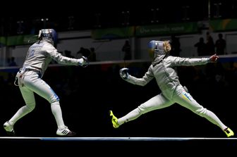 Sciabola femminile a squadre - Italia-Ucraina - Loreta Gulotta contro&nbsp;Olga Kharlan (Afp)