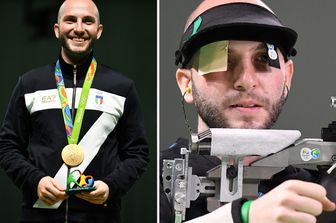 Niccol&ograve; Campriani, medaglia d'oro nella carabina 10 metri (Afp)&nbsp;