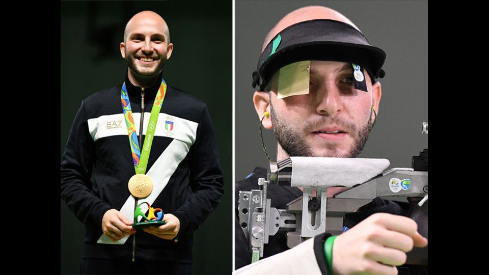 Niccol&ograve; Campriani, medaglia d'oro nella carabina 10 metri (Afp)&nbsp;