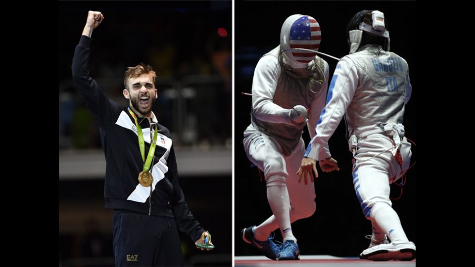 Daniele Garozzo, medaglia d'oro nella scherma. Specialit&agrave; fioretto individuale (Afp)&nbsp;