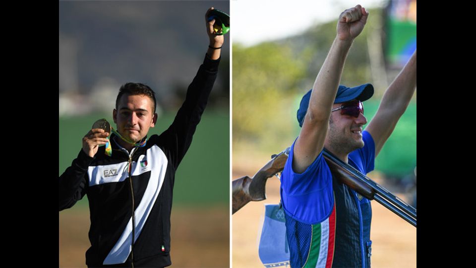 Gabriele Rossetti, medaglia d'oro nel tiro a volo. Specilit&agrave; skeet (Afp)&nbsp;