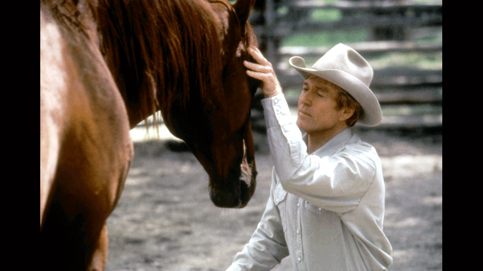 Robert Redford nel film &quot;L'uomo che sussurrava ai cavalli&quot; (1997) diretto dallo stesso Redford (Afp)&nbsp;