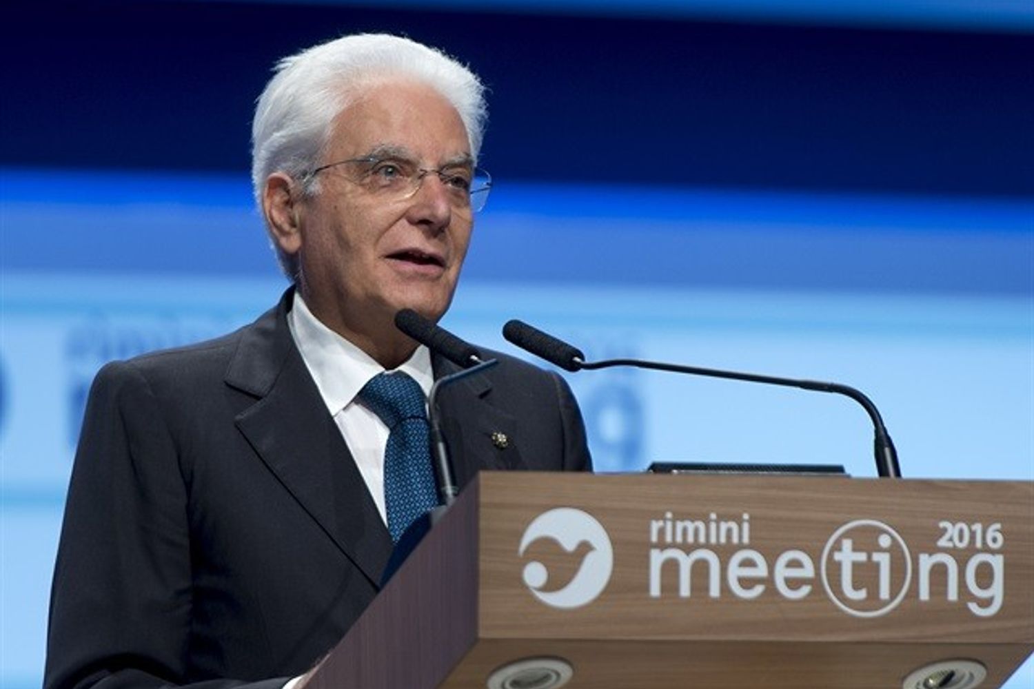 Il Presidente Sergio Mattarella durante il suo intervento alla cerimonia di inaugurazione della XXXVII edizione del Meeting per l'amicizia fra i popoli&nbsp;