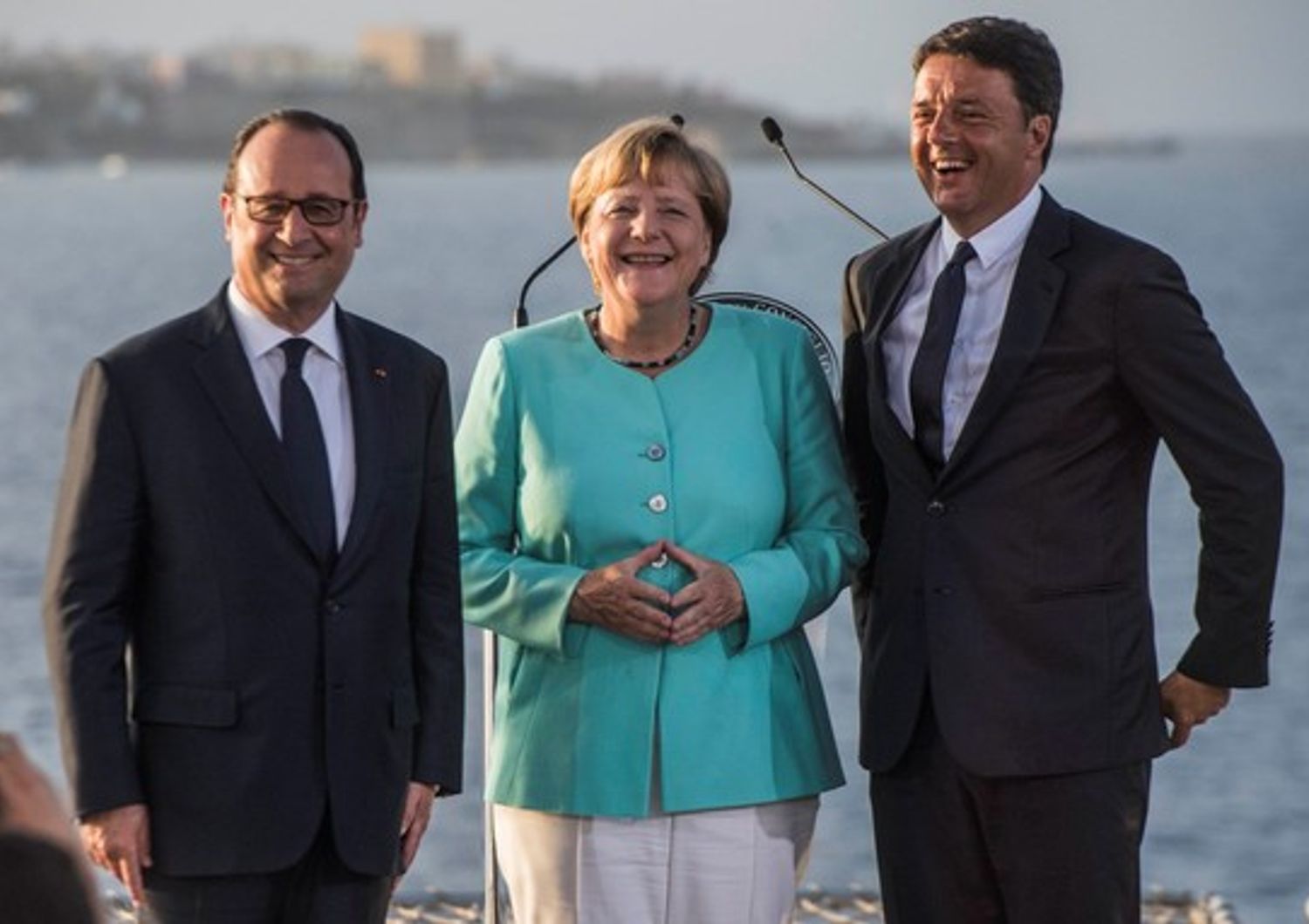 &nbsp;Ventotene Renzi Hollande Merkel - agf