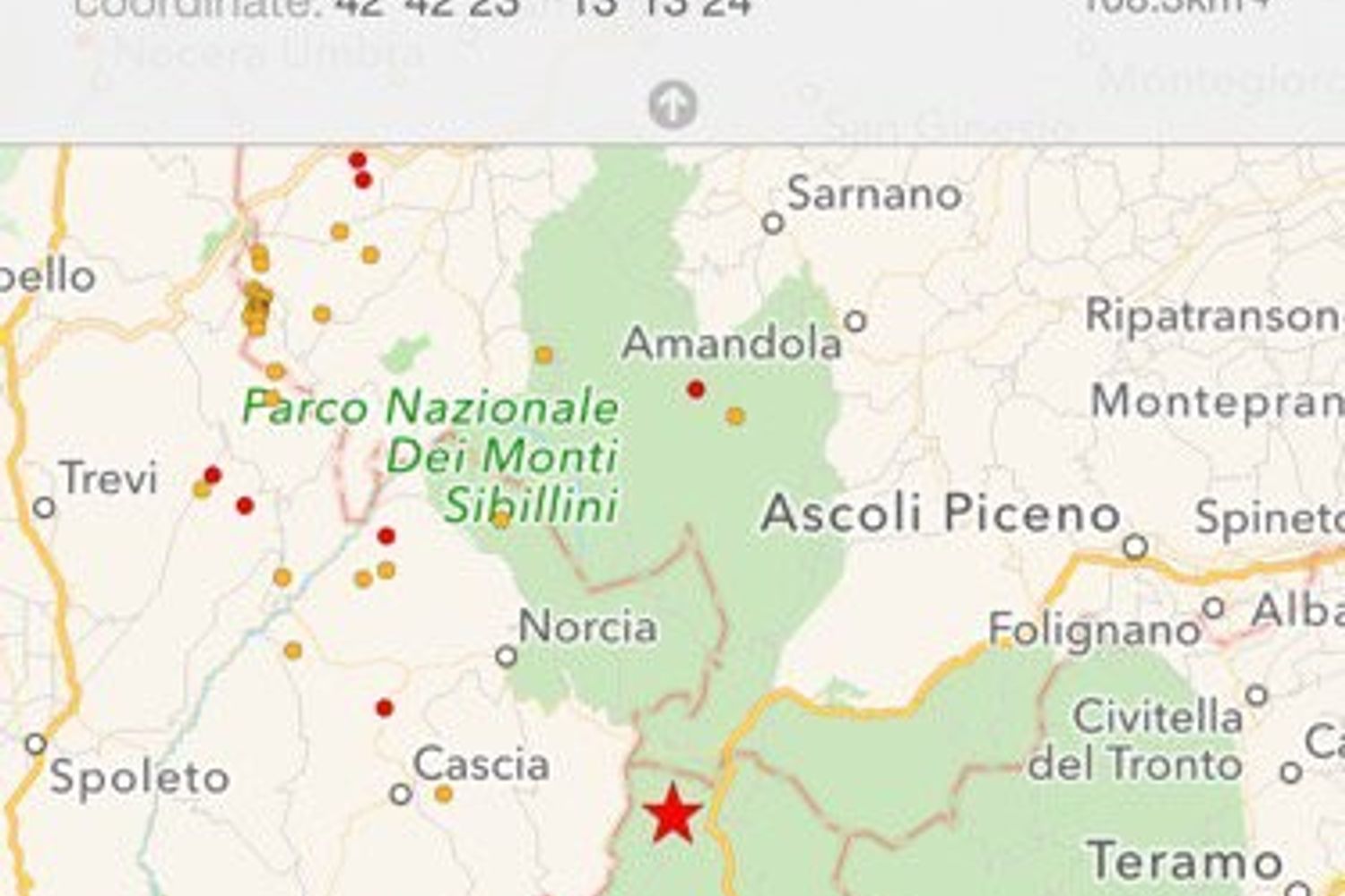 &nbsp;Terremoto Rieti amatrice&nbsp;cartina