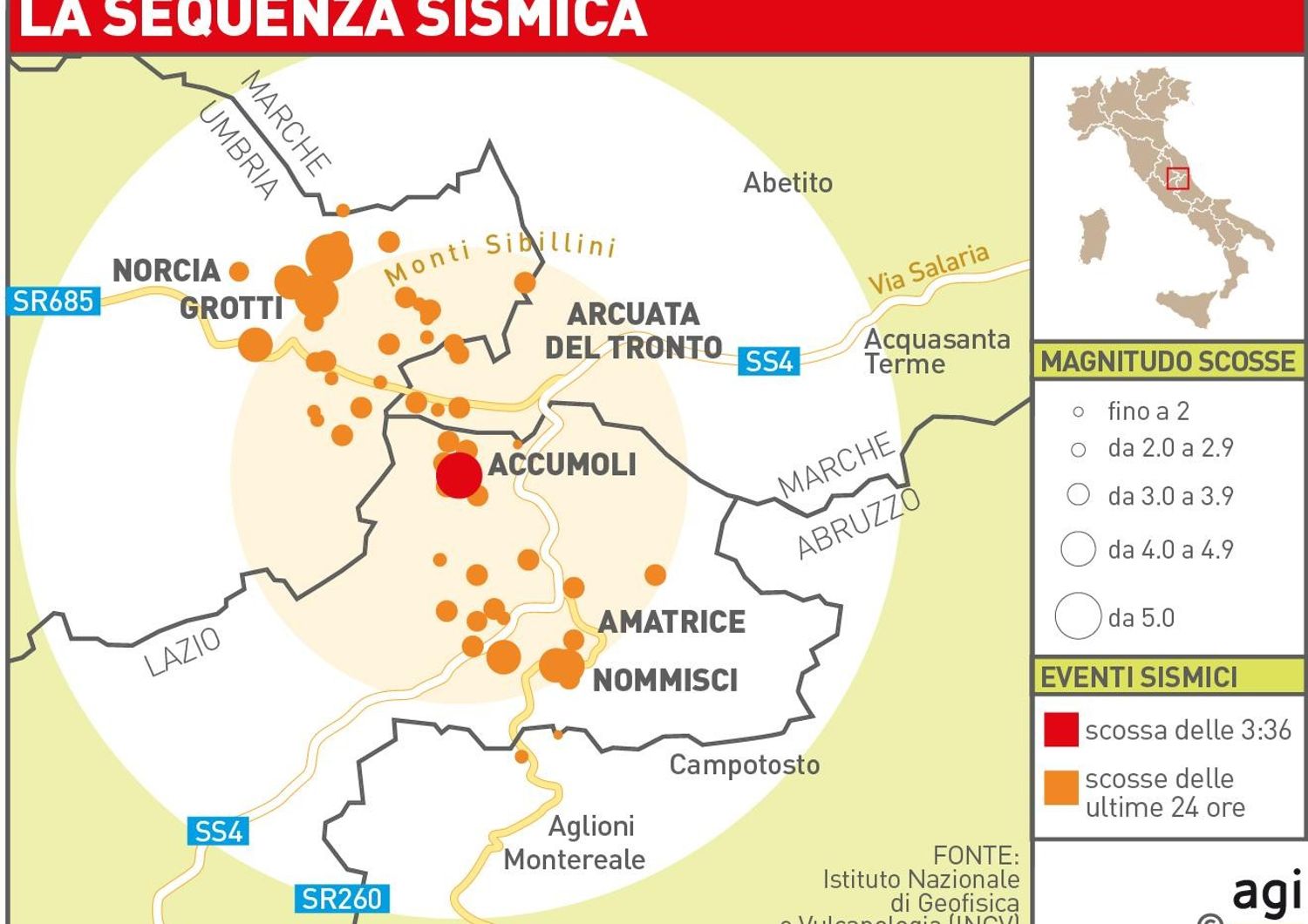 &nbsp;Infografica Terremoto centro Italia