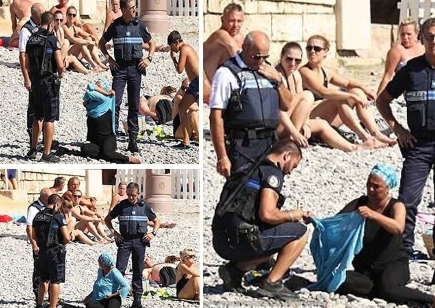 &nbsp;Nizza costretta a togliere burkini (foto twitter)