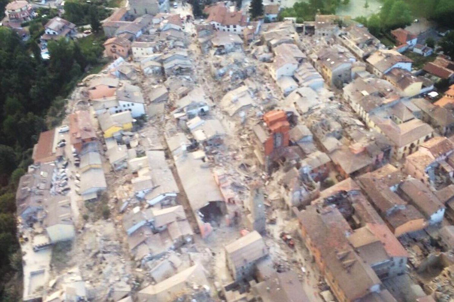 Amatrice vista dall'alto
