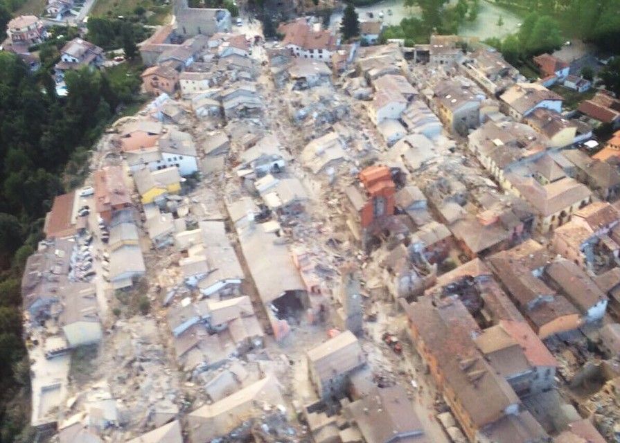 Amatrice vista dall'alto