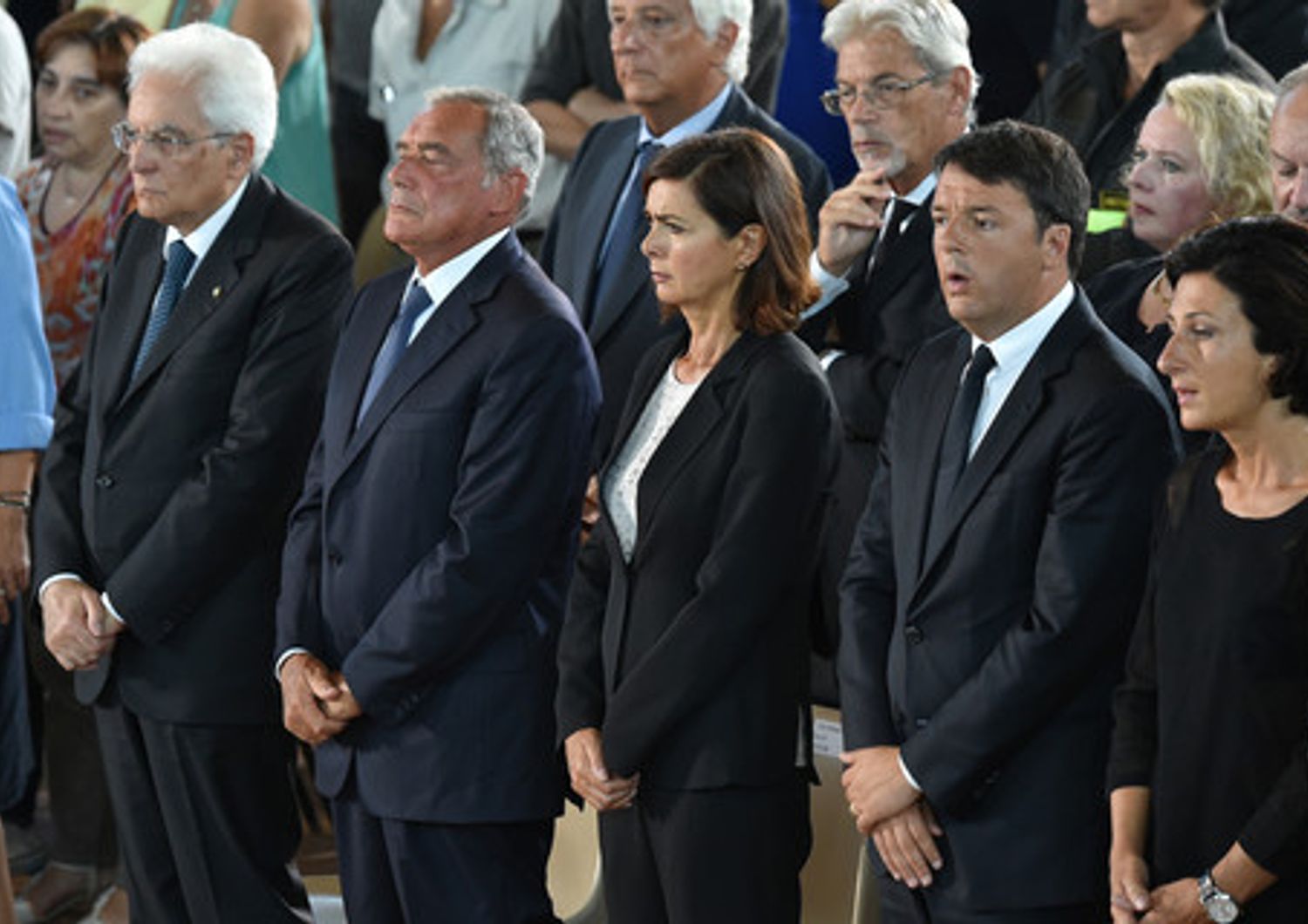 Il presidente del Senato Pietro Grasso, la presidente della Camera Laura Boldrini sono due neopensionati