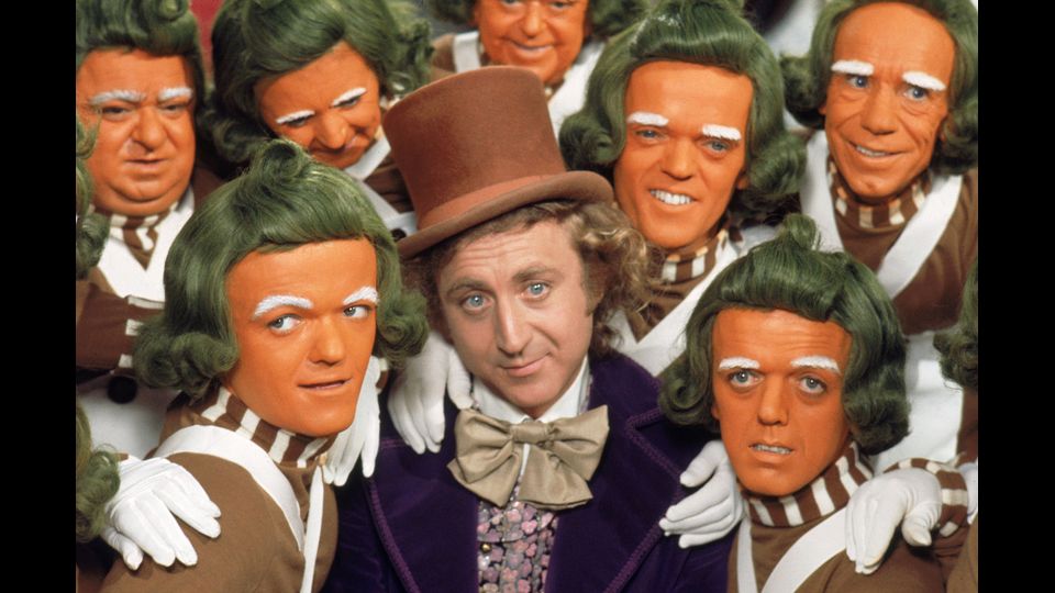 L'attore in una scena del film 'La fabbrica di cioccolato', &nbsp;1971 (foto afp)