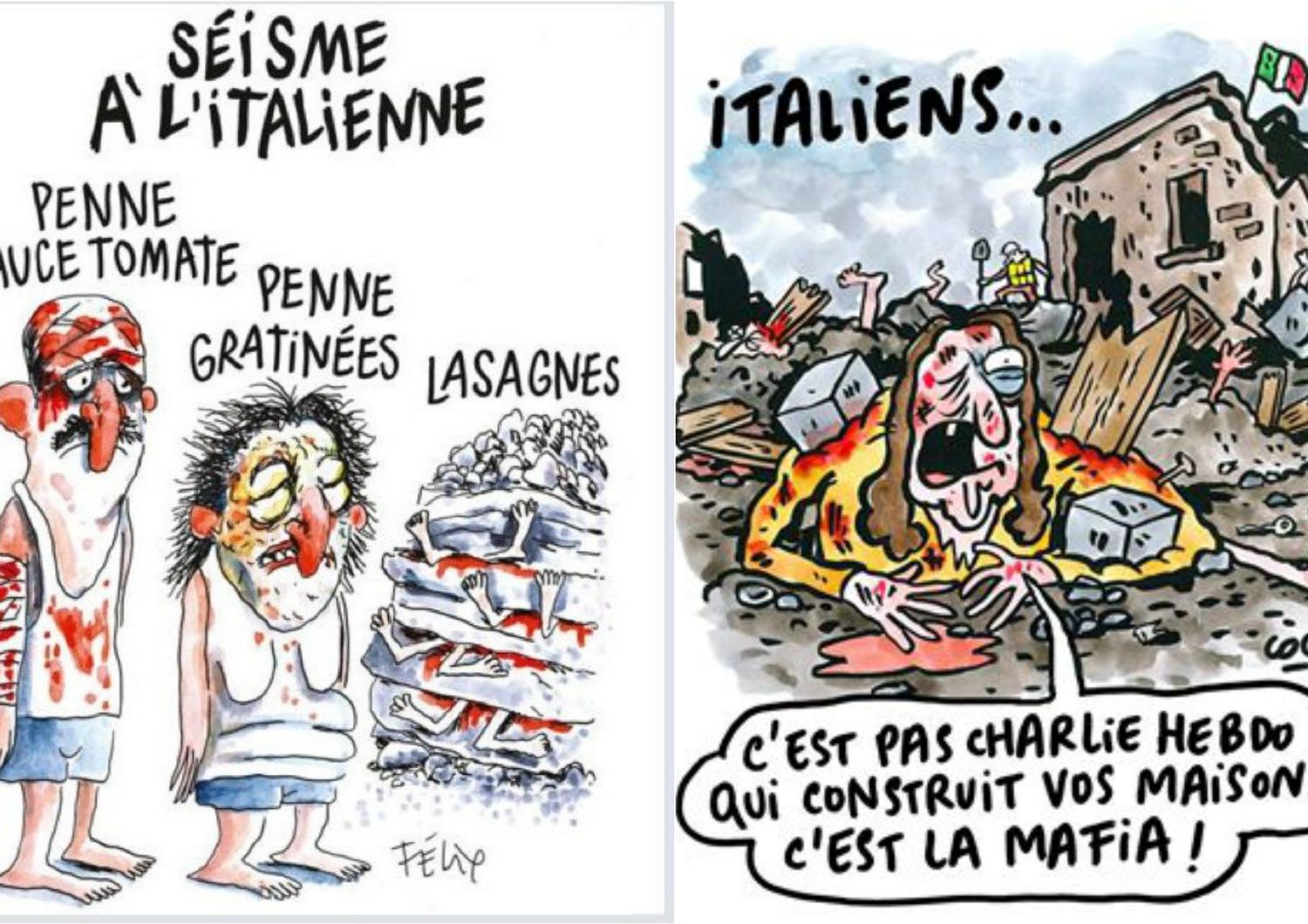 &nbsp;Charlie Hebdo vignette terremoto sisma amatrice rieti&nbsp;
