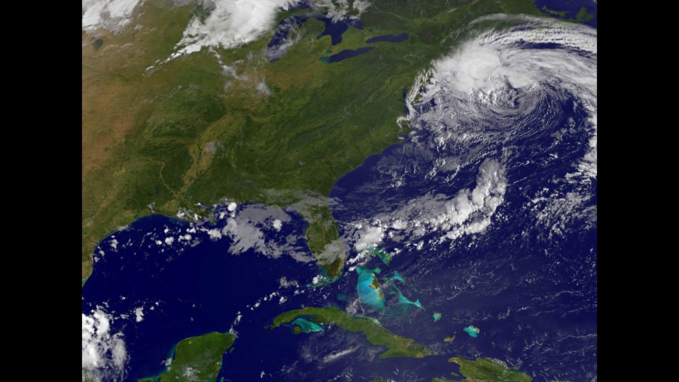 &nbsp;La tempesta Hermine vista dal satellite (Afp)