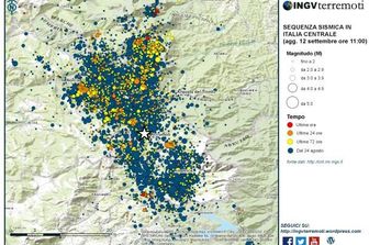 &nbsp;Terremoto - sequenza sismica alle 11 del 12 settembre Ingv