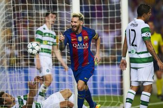 &nbsp;Champions League Messi in Barcellona-Celtic (Afp)