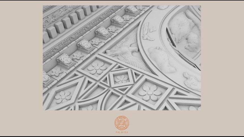 Particolari della ricostruzione dei monumenti danneggiati dall'Isis (foto Associazione Incontro di Civilta') &nbsp;