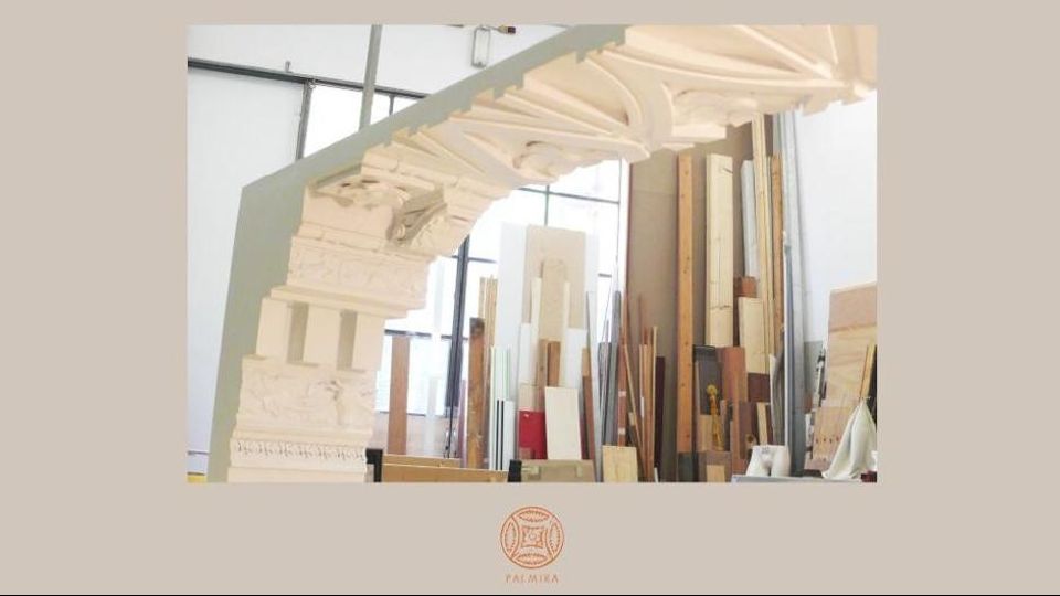 Particolari della ricostruzione dei monumenti danneggiati dall'Isis (foto Associazione Incontro di Civilta') &nbsp;