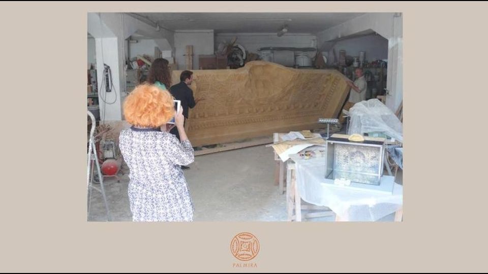 Particolari della ricostruzione dei monumenti danneggiati dall'Isis (foto Associazione Incontro di Civilta') &nbsp;