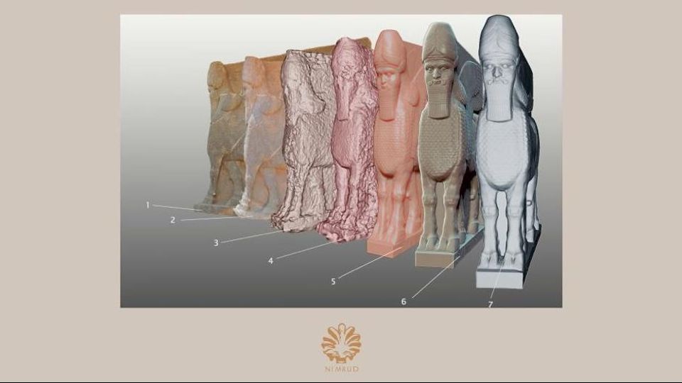 Particolari della ricostruzione dei monumenti danneggiati dall'Isis (foto Associazione Incontro di Civilta') &nbsp;