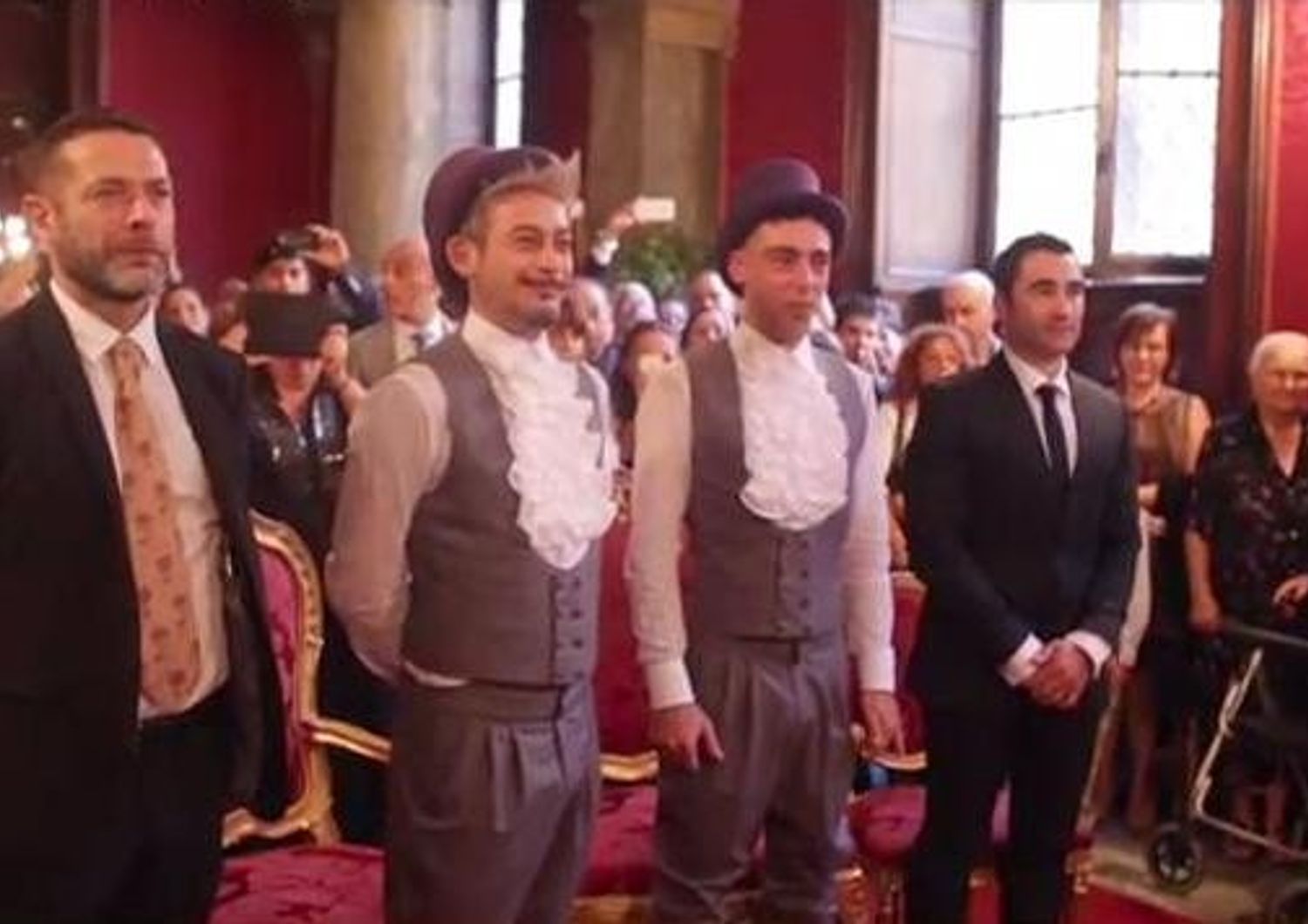 Roma primo matrimonio gay della Raggi (da video Agf)&nbsp;