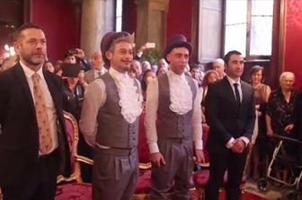 Roma primo matrimonio gay della Raggi (da video Agf)&nbsp;