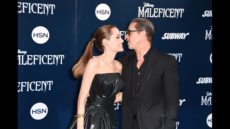 &nbsp;Angelina e Brad alla prima mondiale di Disney &nbsp;Maleficent &quot; nel 2014 (Afp)